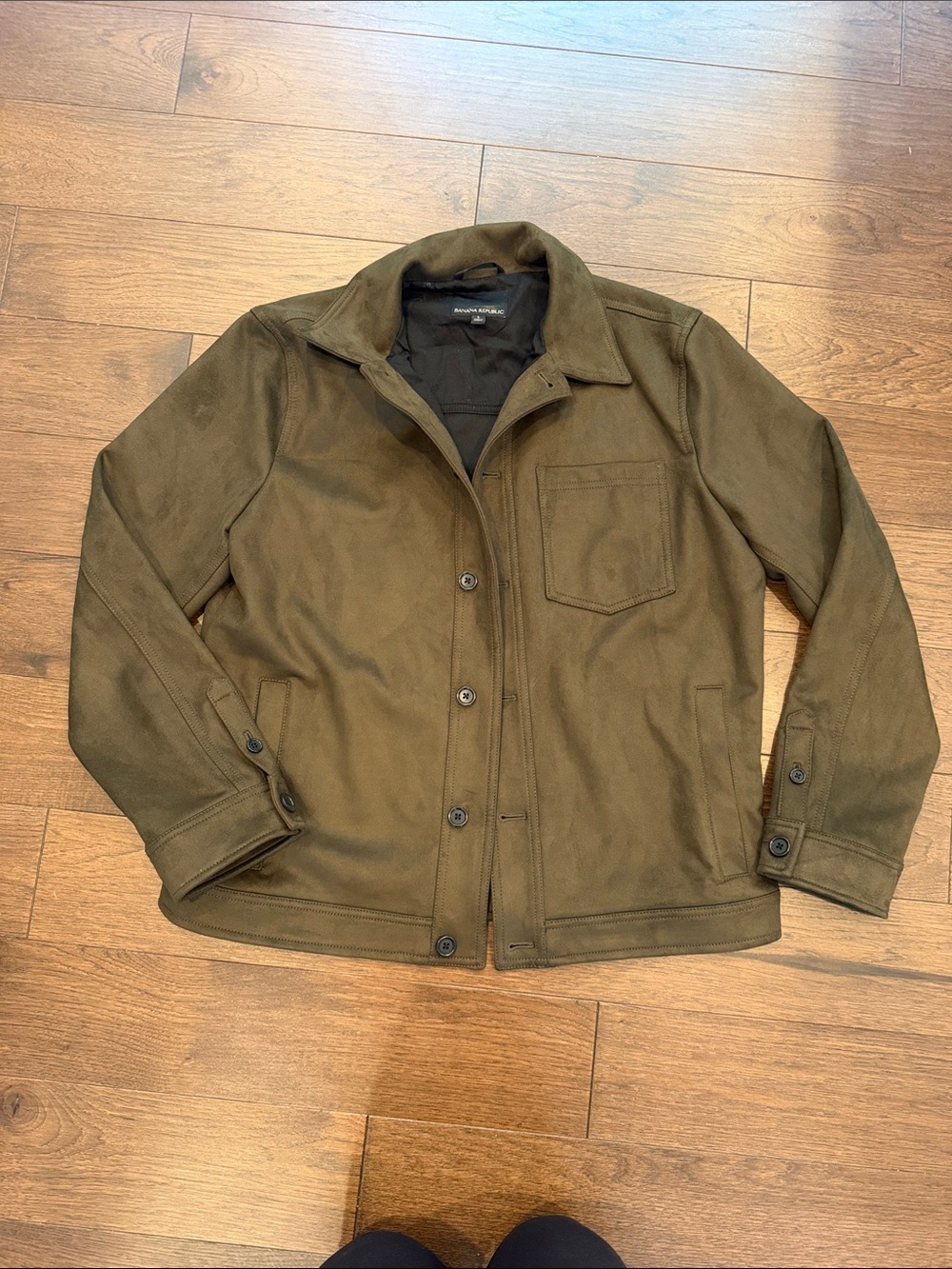 Banana Republic Men's Green Button-Front Faux Suede Jacket - Large - C11-650